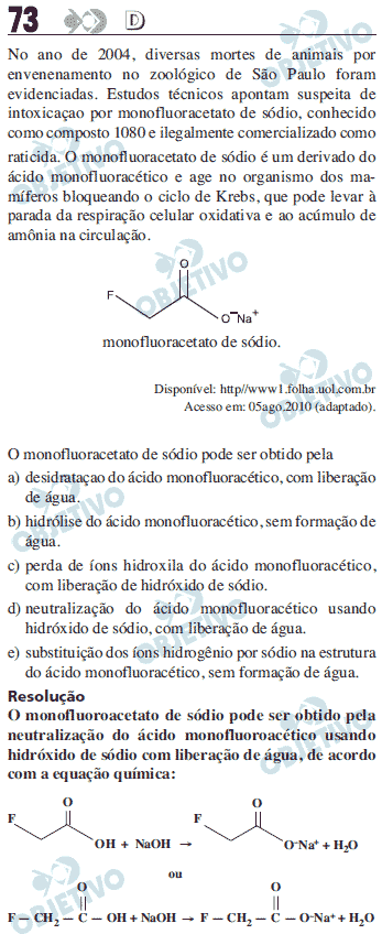 Resolu��o Comentada - Quest�o 073